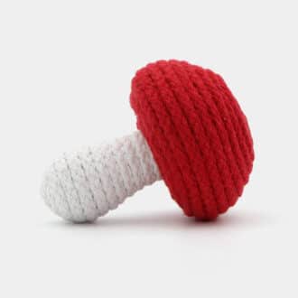 Jouet champignon en corde avec grelots pour chat