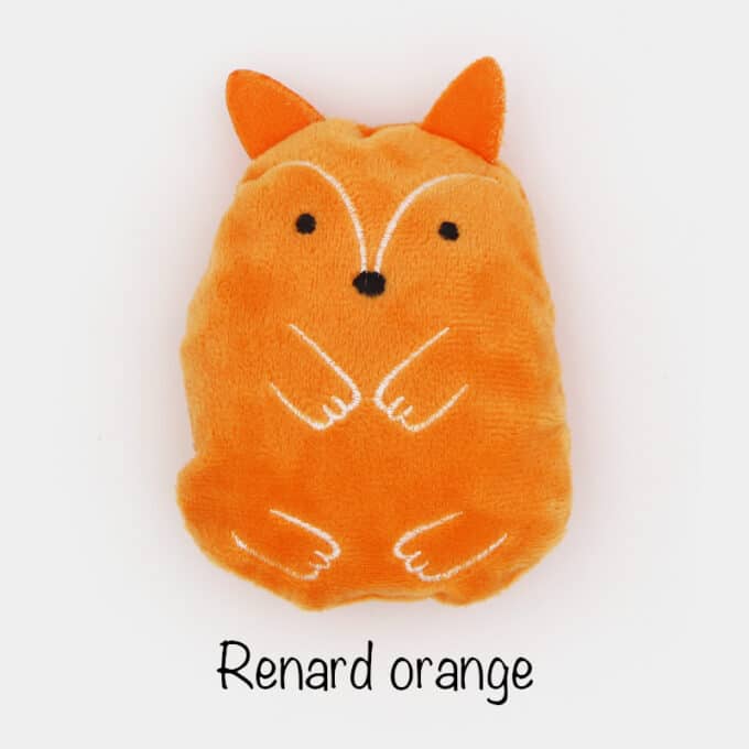 Peluche qui fait un bruit de papier froissé et avec une odeur de cataire herbe à chat