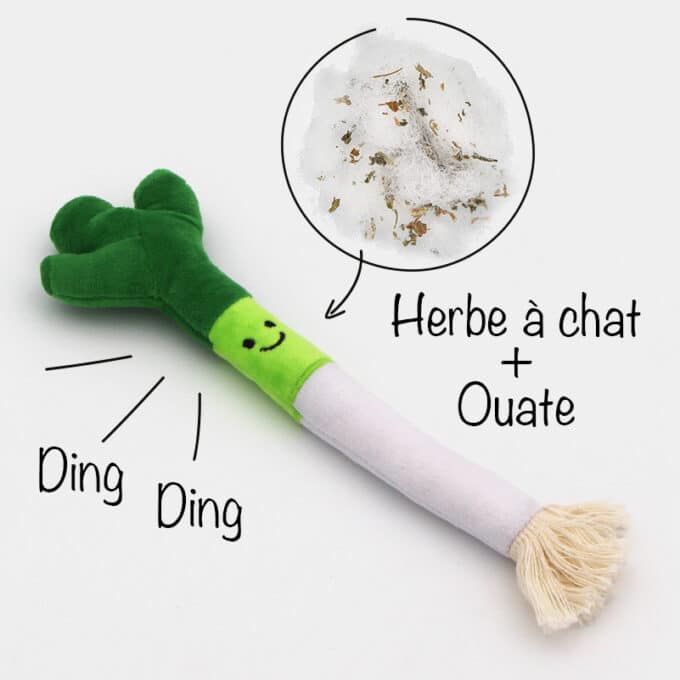 Peluche avec grelot à l'herbe à chat cataire pour chat
