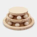 Tour avec balles en bois pour chat