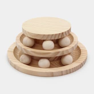 Tour avec balles en bois pour chat