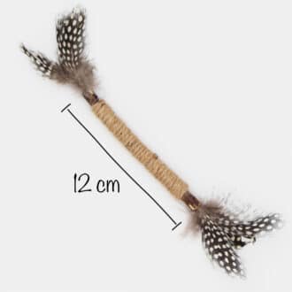 Bâton et fruit de matatabi pour chat avec ficelle et plumes
