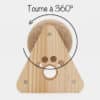 Grosse balle en sisal qui tourne sur socle en bois pour chat