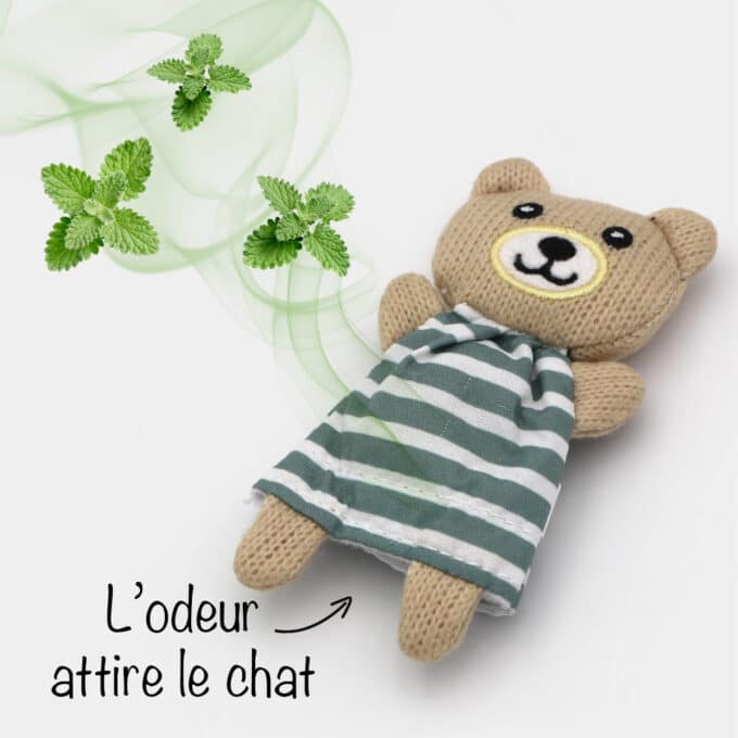 Peluche avec poche rechargeable à remplir d'herbe à chat