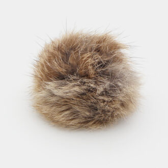 Balle pompon en fourrure de lapin pour chat